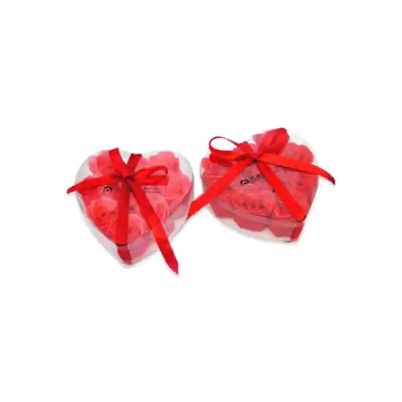 The factory manufactures 9 heart shaped box soap flowers, Rose Soap Gift Set, rose delicate foam.