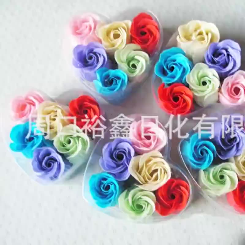 Clean neutral color paper soap bath set Rose Soap flower colorful bubble soap flower OEM processing
